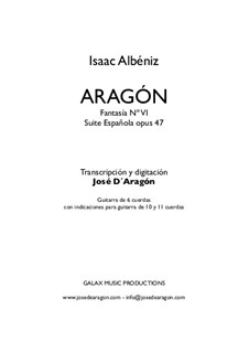 No.6 Aragón: For guitar by Isaac Albéniz