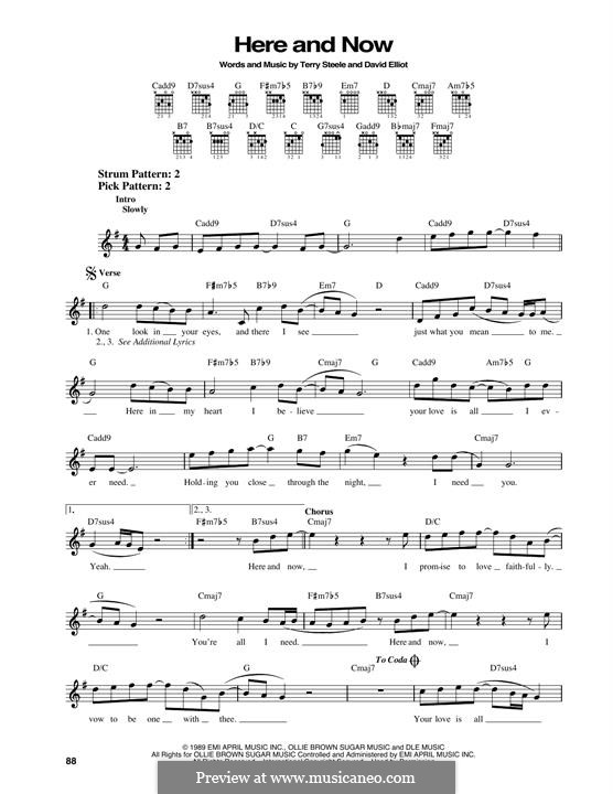 Here and Now (Luther Vandross): For guitar by David Elliot, Terry Steele