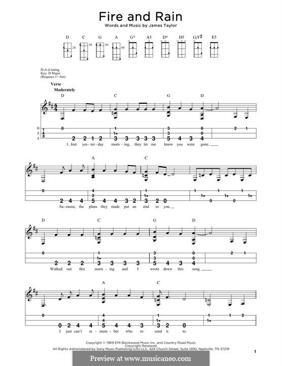 Fire and Rain: For dulcimer by James Taylor