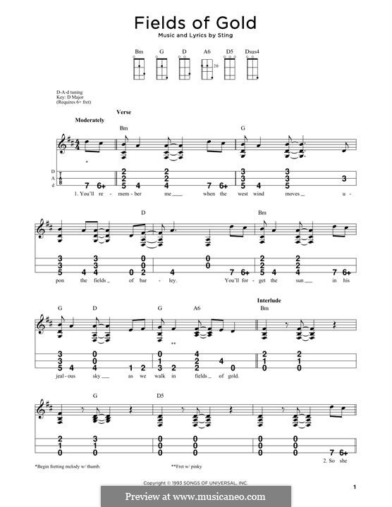 Fields of Gold: For dulcimer by Sting