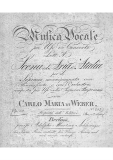 Misera me. Scena ed aria d'Atalia, J.121 Op.50: Scena and Aria 'Misera me' for Voice and Orchestra (or Piano) by Carl Maria von Weber