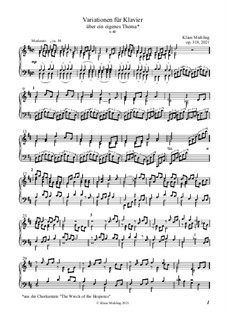 Variationen für Klavier über ein eigenes Thema, Op.318: Variationen für Klavier über ein eigenes Thema by Klaus Miehling