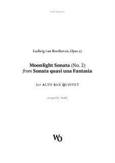 Movement I: For alto sax quintet by Ludwig van Beethoven