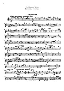 Overture: Clarinets parts by Carl Maria von Weber