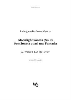 Movement I: For tenor sax quintet by Ludwig van Beethoven