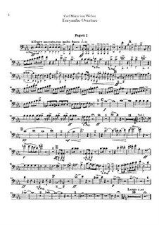 Overture: Bassoons parts by Carl Maria von Weber