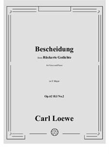 Bescheidung, H I No.2: E Major by Carl Loewe