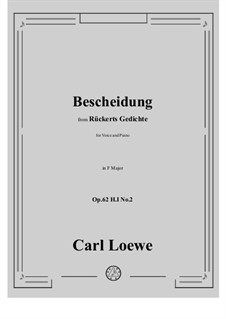 Bescheidung, H I No.2: F Major by Carl Loewe