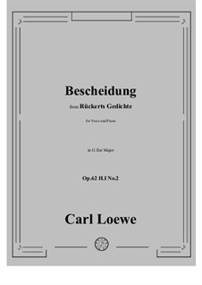 Bescheidung, H I No.2: G flat Major by Carl Loewe