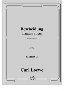 Bescheidung, H I No.2: G Major by Carl Loewe
