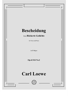 Bescheidung, H I No.2: D Major by Carl Loewe