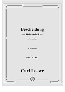 Bescheidung, H I No.2: D flat Major by Carl Loewe