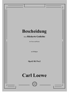 Bescheidung, H I No.2: B Major by Carl Loewe