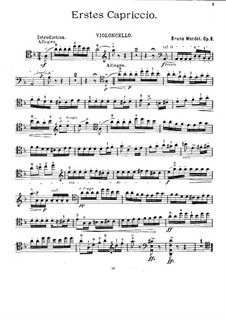 Capriccio No.1 for Cello and Piano, Op.8: Solo part by Bruno Wendel