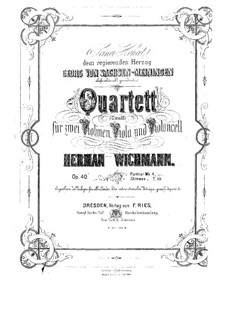 String Quartet in C Minor, Op.40: String Quartet in C Minor by Hermann Wichmann