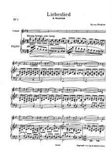 The Valkyrie , WWV 86b: Siegmund's Love Song, for violin and piano by Richard Wagner