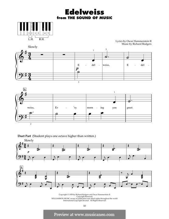 Edelweiss (from The Sound of Music): For piano by Richard Rodgers