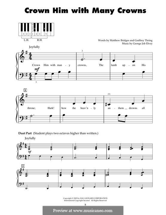 Crown Him with Many Crowns: For piano by George Job Elvey