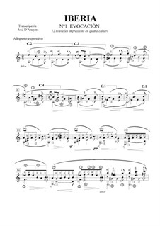 Iberia: Evocación, for guitar by Isaac Albéniz