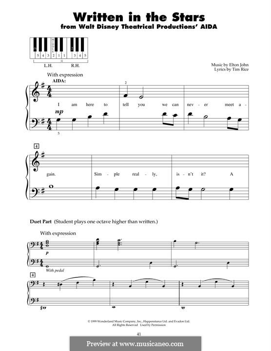 Written in the Stars: For piano by Elton John