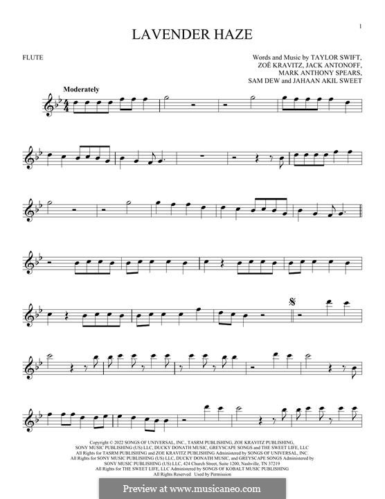 Lavender Haze (Taylor Swift): For flute by Jack Antonoff