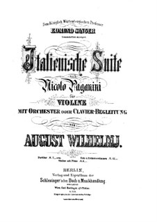 Italian Suite after Paganini: For violin and orchestra by August Wilhelmj