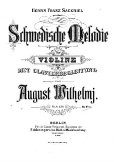 Swedish Melody: For violin (or flute) and piano by August Wilhelmj