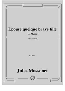 Manon: Épouse quelque brave fille by Jules Massenet