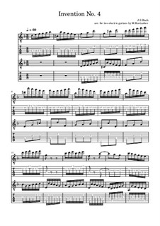 No.4 in D Minor, BWV 775: For two electric guitars by Johann Sebastian Bach