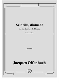 Scintille, diamant. Aria of Dapertutto: For voice and piano by Jacques Offenbach