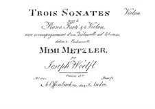 Three Sonatas for Piano Trio, Op.16: Violin part by Joseph Woelfl