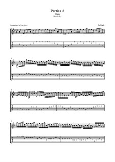 Partita for Violin No.2 in D Minor, BWV 1004: Gigue. Arrangement for guitar by Johann Sebastian Bach