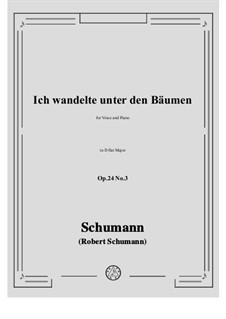 Circle of Songs, Op.24: No.3 Ich wandelte unter den Bäumen in D flat Major by Robert Schumann