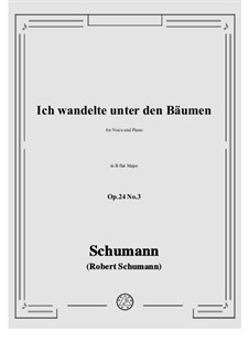 Circle of Songs, Op.24: No.3 Ich wandelte unter den Bäumen in B flat Major by Robert Schumann