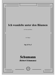 Circle of Songs, Op.24: No.3 Ich wandelte unter den Bäumen in E Major by Robert Schumann