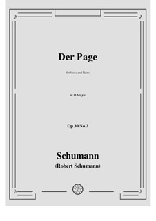 Three Poems, Op.30: No.2 Der Page (Le page) in D Major by Robert Schumann