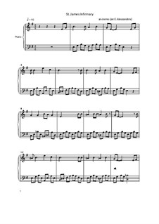 St. James Infirmary: For piano by folklore