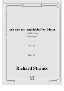 No.4 Ach weh mir unglückhaftem Mann: B flat Major by Richard Strauss