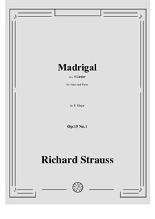 No.1 Madrigal: E Major by Richard Strauss