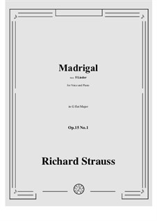 No.1 Madrigal: G flat Major by Richard Strauss