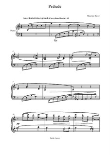 Prelude, M.65: For piano by Maurice Ravel