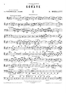 Sonata for Cello and Piano: Solo part by Henry Woollett