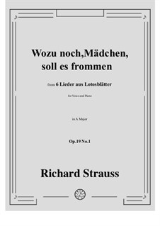 No.1 Wozu noch, Mädchen, soll es frommen: A Major by Richard Strauss