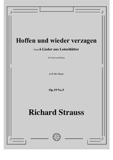 No.5 Hoffen und wieder verzagen: B flat Major by Richard Strauss
