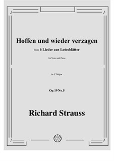 No.5 Hoffen und wieder verzagen: C Major by Richard Strauss
