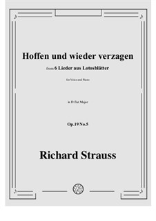 No.5 Hoffen und wieder verzagen: D flat Major by Richard Strauss