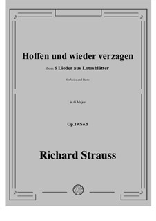 No.5 Hoffen und wieder verzagen: G Major by Richard Strauss