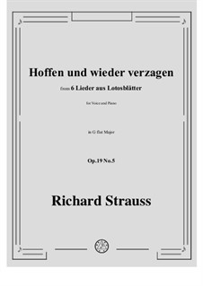 No.5 Hoffen und wieder verzagen: G flat Major by Richard Strauss