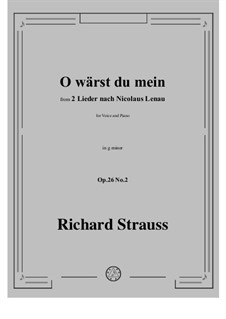 Two Songs, Op.26: No.2 O wärst du mein in g minor by Richard Strauss
