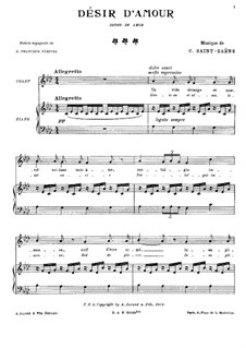 Desir D Amour By C Saint Saens Sheet Music On Musicaneo